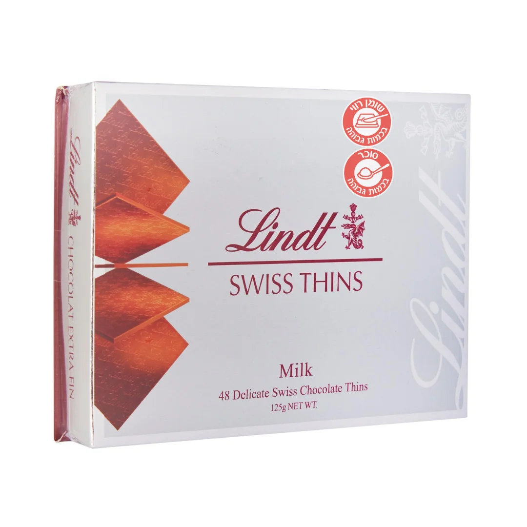 Lindt Swiss Thins - דפדפים שוקולד חלב