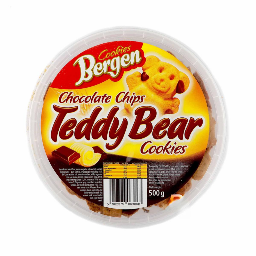 Bergen Chocolate Chips Teddy Bear Cookies 500g