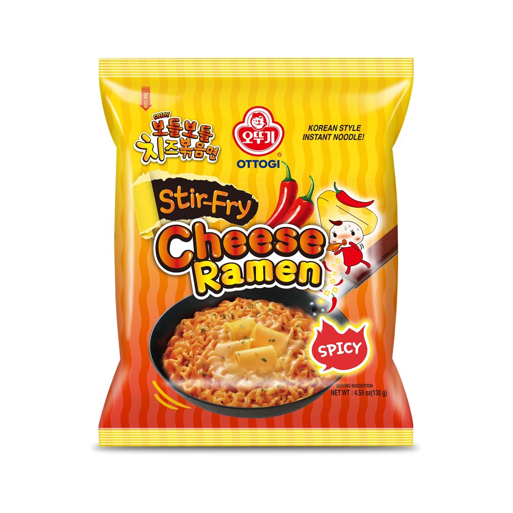 Ottogi Spicy Stir Fry Cheese Ramen Korean Style Instant Noodle Deliciously Cheesy And Spicy 130g 4 Pack 8801045178226 Mustakshif