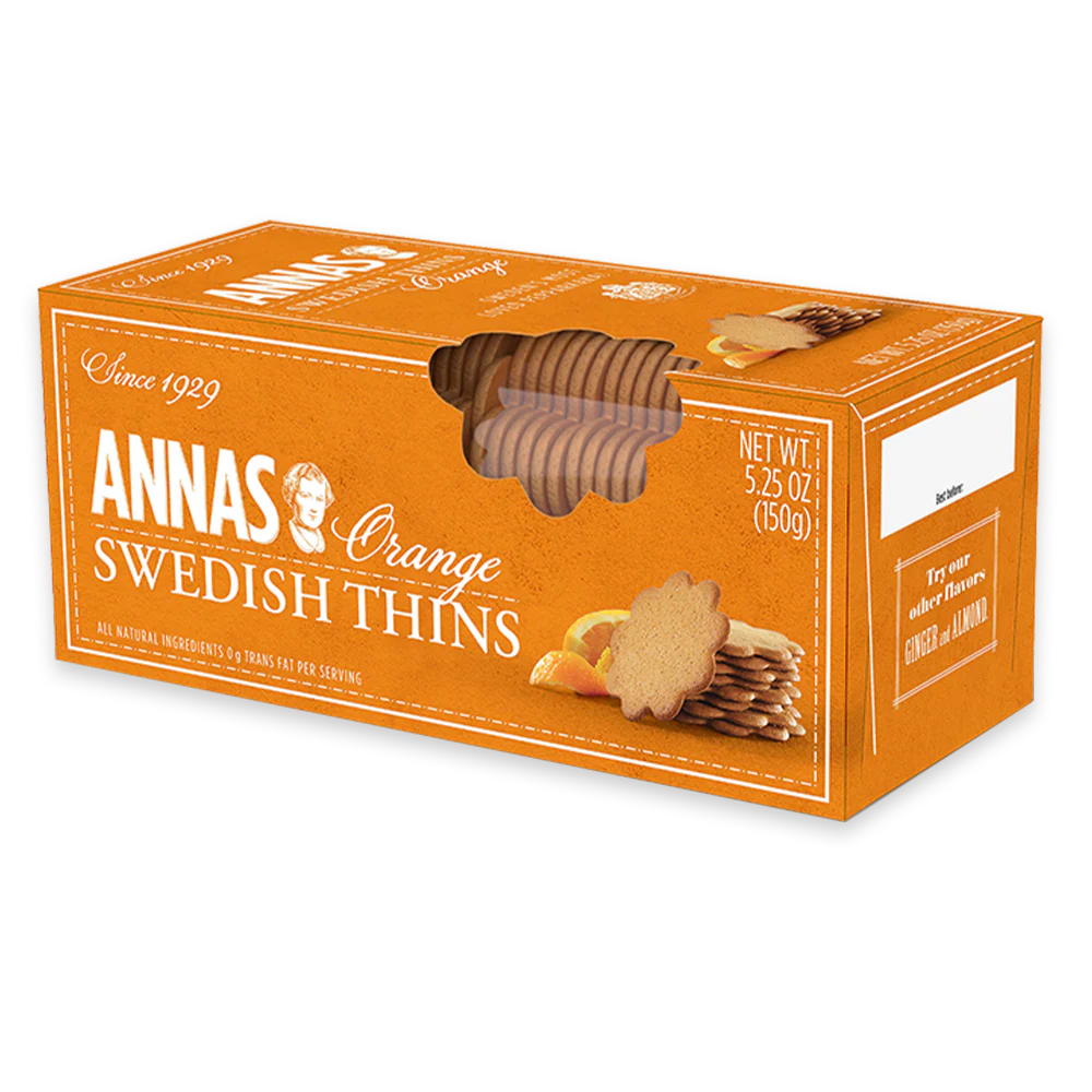 Annas Orange Swedish Thins Cookies