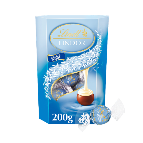Lindor Black & White 200g Cone | לינדור מארז חלב ממולא לבן 200 גרם