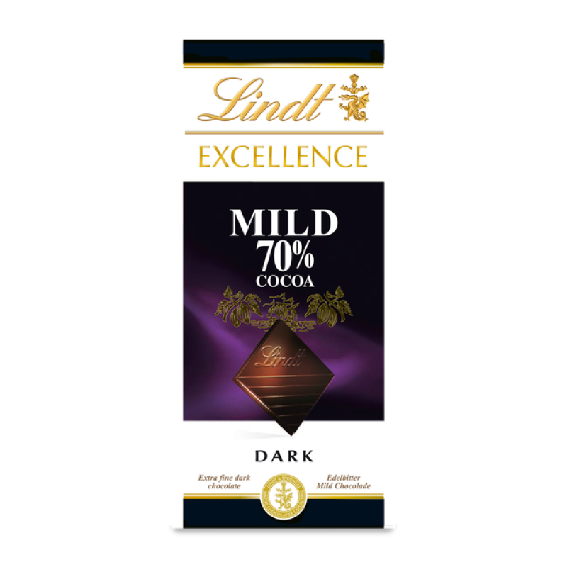 Lindt Excellence 70% Mild | לינדט אקסלנס שוקולד מריר 70% רך