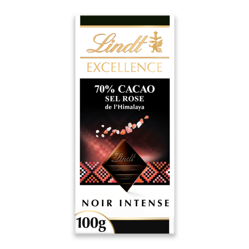 Lindt Excellence 70% - Pink Salt | לינדט אקסלנס שוקולד מריר 70% עם מלח ורוד