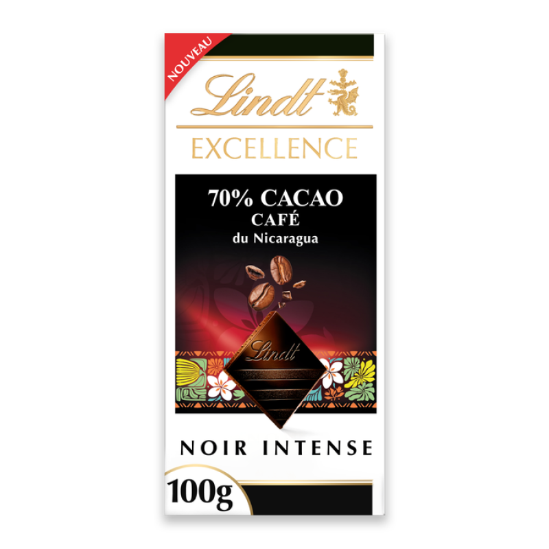 Lindt Excellence 70% – Nicargua Coffe | לינדט אקסלנס שוקולד מריר 70% עם קפה מניקרגואה