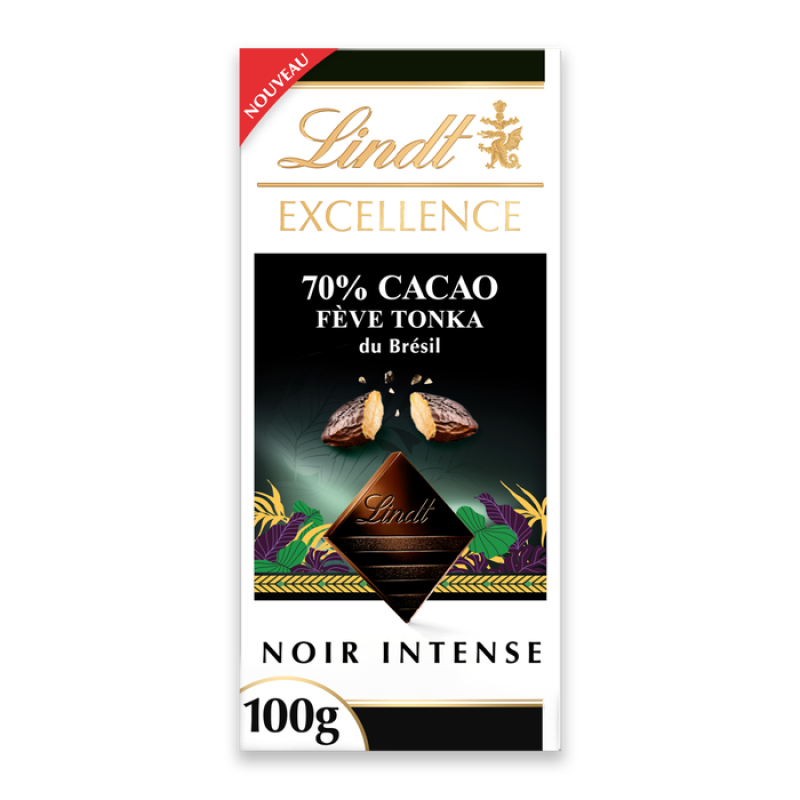 Lindt Excellence 70% – Tonka Bean | לינדט אקסלנס שוקולד מריר 70% עם פולי טונקה