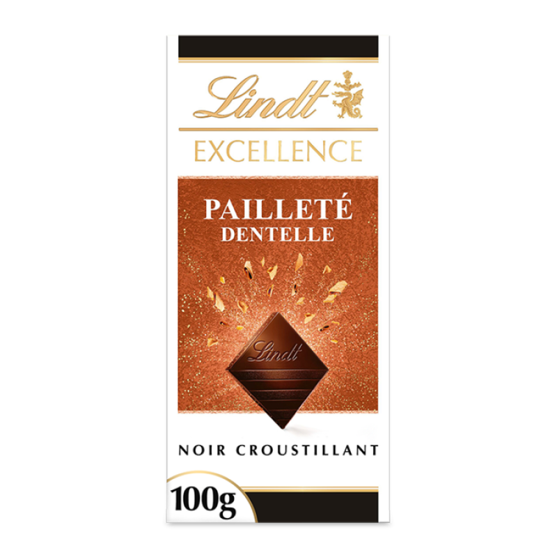 Lindt Excellence 70% Sequin Lace | לינדט אקסלנס מריר עם שבבי קרמל פריכים