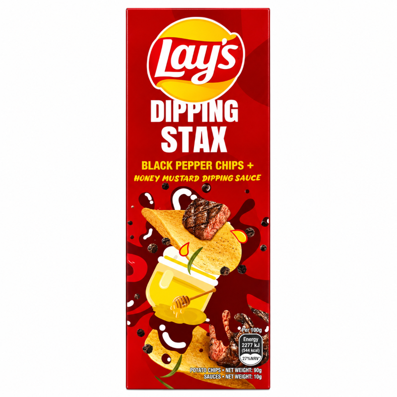 Black Pepper Chips Honey Mustard Dipping Sauce